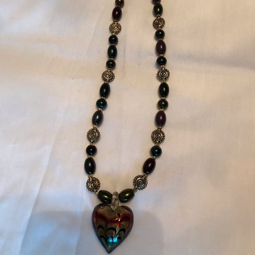 Multi Colored Heart Shape Necklace. - image 2